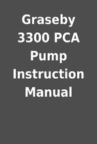 Graseby 3300 PCA Pump Instruction Manual
