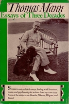 Thomas Mann Essays of Three Decades