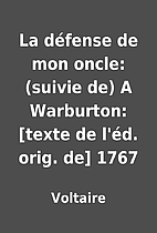 La défense de mon oncle: (suivie de)…