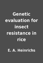 Genetic evaluation for insect resistance in…