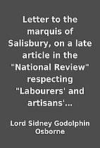 Letter to the marquis of Salisbury, on a…
