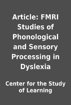 Article: FMRI Studies of Phonological and…