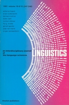 Linguistics 19 (1981) 9/10: 851-1039