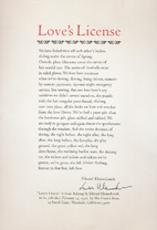 Love's License by Edward Kleinschmidt