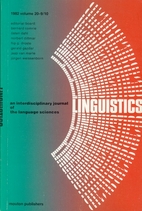 Linguistics 20 (1982) 9/10: 587-680