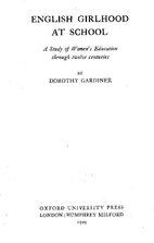 English Girlhood at School: A Study of…