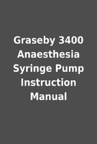 Graseby 3400 Anaesthesia Syringe Pump…