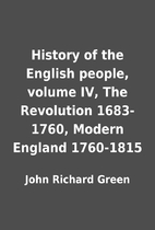 History of the English people, volume IV,…