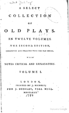 A Select Collection of Old Plays by Robert…