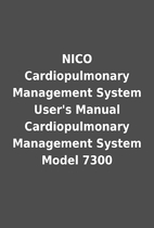 NICO Cardiopulmonary Management System…