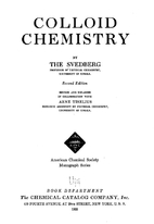 Colloid chemistry by Theodor Svedberg