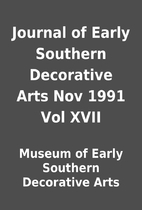 Journal of Early Southern Decorative Arts…