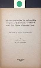 Untersuchungen Uber die Authentizitat…