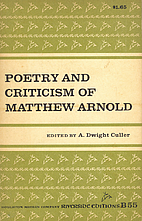 Poetry and Criticism of Matthew Arnold by…