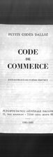 Petits codes Dalloz. Code de commerce
