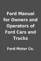 Ford Manual for Owners and Operators of Ford…