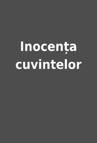 Inocența cuvintelor