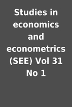 Studies in economics and econometrics (SEE)…