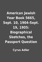 American Jewish Year Book 5665, Sept. 10,…