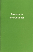 Questions and Counsel by Peter J. Eccles
