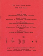 The Western Cyprus Project: 1992 Field…