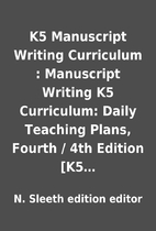 K5 Manuscript Writing Curriculum :…