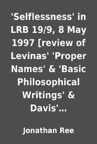 'Selflessness' in LRB 19/9, 8 May 1997…