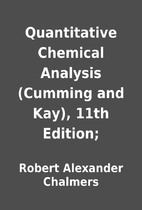 Quantitative Chemical Analysis (Cumming and…
