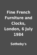 Fine French Furniture and Clocks, London, 6…