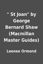 St Joan by George Bernard Shaw (Macmillan…