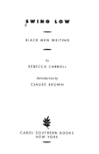 Swing Low: Black Men Writing by Rebecca…
