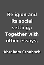 Religion and its social setting,: Together…