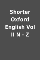 Shorter Oxford English Vol II N - Z