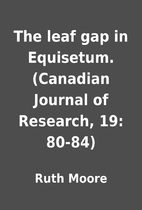 The leaf gap in Equisetum. (Canadian Journal…