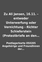 Zu Ali Jansen, 16.11. - entweder…