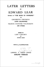 Later letters of Edward Lear, author of The…