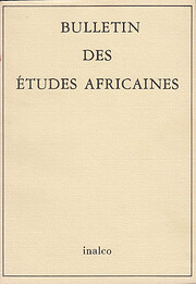 Bulletin des Études Africaines de l'INALCO…