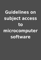 Guidelines on subject access to…
