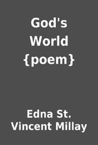 God's World {poem} by Edna St. Vincent…