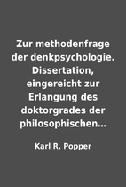 Zur methodenfrage der denkpsychologie.…