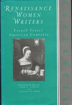 Renaissance Women Writers: French Texts,…