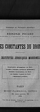 Les constantes du droit : Institutes…