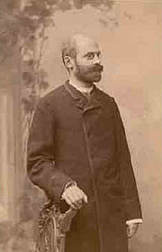 Kirjailijan kuva. Émile Durkheim, photographie prise à Leipzig en 1886
