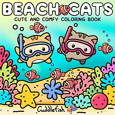 Beach Cats: Cute and Comfy Coloring Book