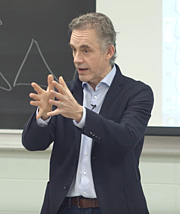 Foto de l'autor. Dr. Jordan Peterson delivering a lecture at the University of Toronto in 2017.