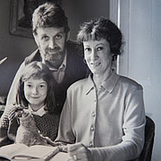 Author photo. With husband Allan and daughter Jessica (1989)