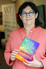 Author photo. Mootoo with her book, Moving Forward Sideways Like a Crab By Kaparica - Own work, CC BY 4.0, <a href="https://commons.wikimedia.org/w/index.php?curid=87515569" rel="nofollow" target="_top">https://commons.wikimedia.org/w/index.php?curid=87515569</a>
