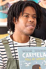 Author photo. Illustrator Christian Robinson at the 2018 Texas Book Festival in Austin, Texas, United States. By Larry D. Moore - Own work, CC BY-SA 4.0, <a href="https://commons.wikimedia.org/w/index.php?curid=73935781" rel="nofollow" target="_top">https://commons.wikimedia.org/w/index.php?curid=73935781</a>