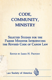 Code, community, ministry : selected studies…