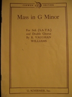 Mass in G Minor by Ralph Vaughan Williams